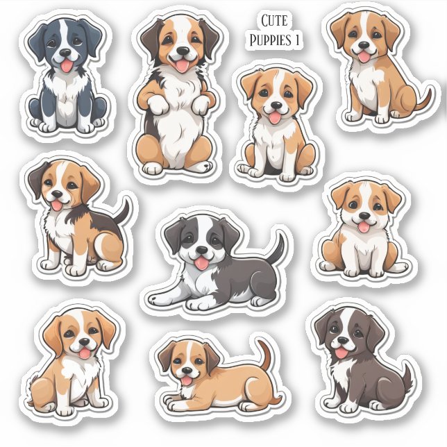 Papel de carta Scrapbook Pegatinas Cachorros Adora (Anverso)