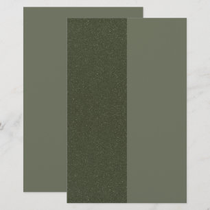 Papel de carta texturizado verde musgo con panel d