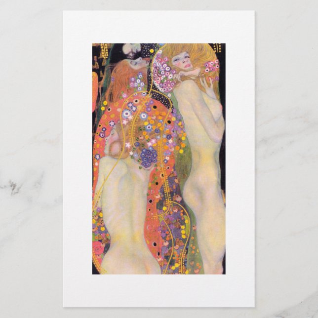 PAPEL DE CARTAS: GUSTAV KLIMT : SERPIENTES DE AGUA (Anverso)