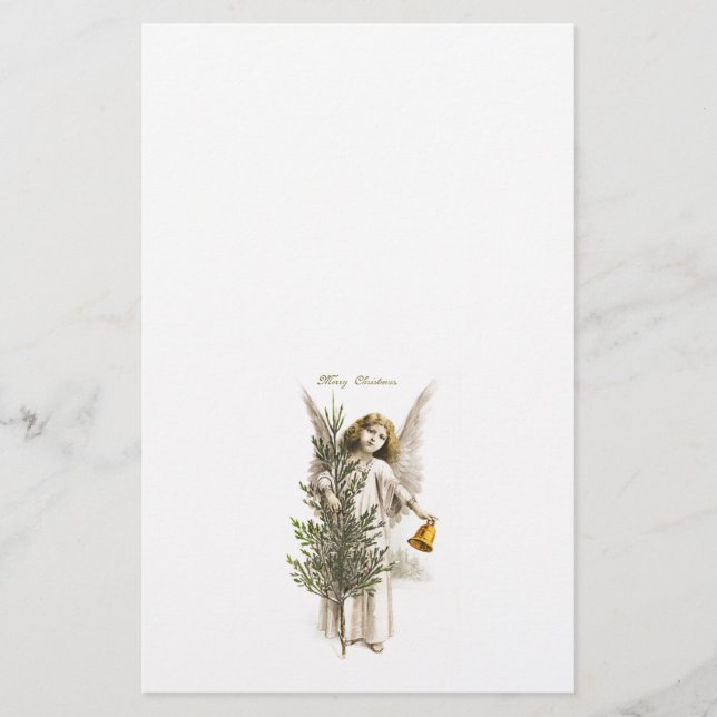 PAPEL DE CARTAS: VINTAGE CHRISTMAS ANGEL (Anverso)