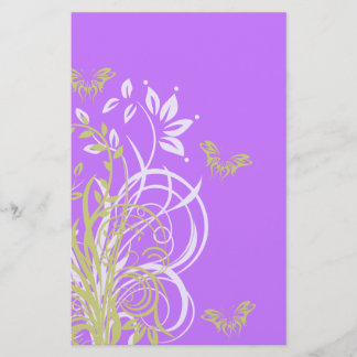 Papel de cartón morado floral