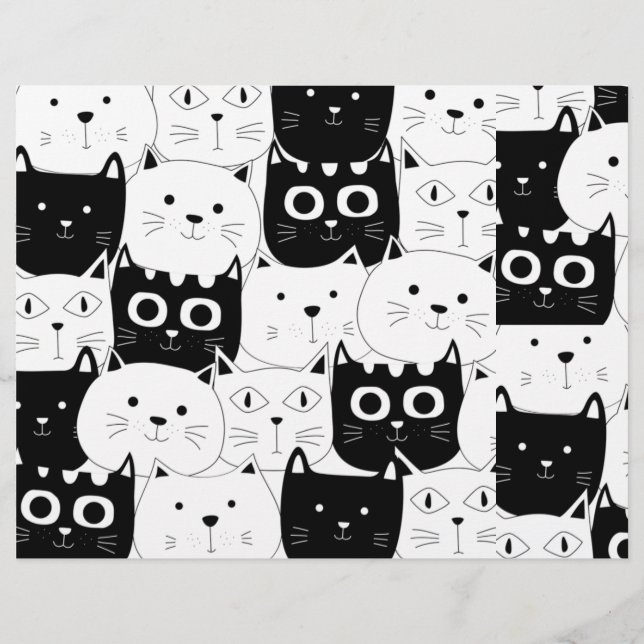 Papel de cartón para gatos negro y blanco (Frente)