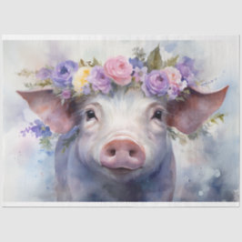 Papel de color de agua "Emma" Pig 30x20 Decoupage