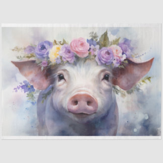 Papel de color de agua "Emma" Pig 30x20 Decoupage