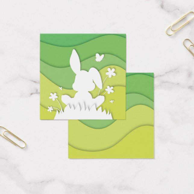 Papel de conejo de Pascua corta naturaleza verde p (Oficina)