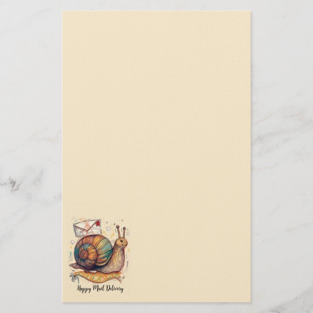 Papel de correo de caracol feliz (Anverso)
