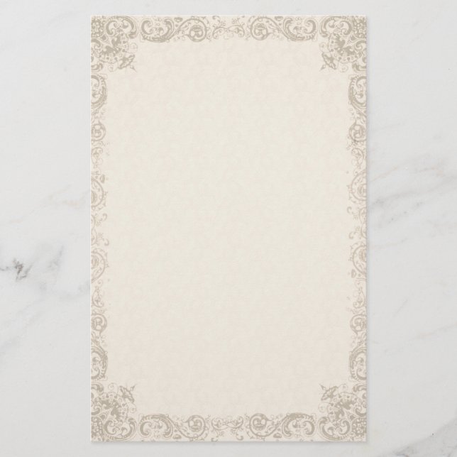 Papel de Crema Elegante para Ornatos Vintage (Anverso)