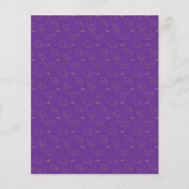 Papel de cuadernillo de hojas de graduación morada (Anverso)