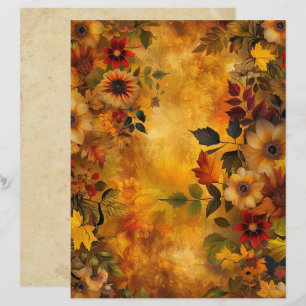 Papel de cuadernillo de hojas de otoño de 8,5 x 11
