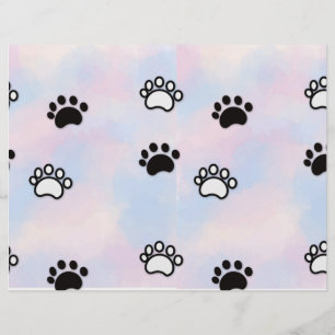 Papel de cuadernillo de hojas de perro rosadas de