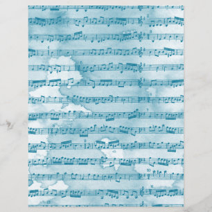 Papel de cuadernillo de la música de la hoja azul