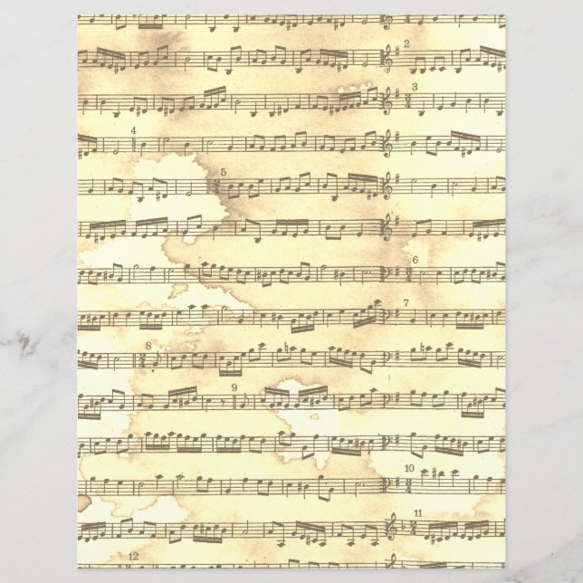 Papel de cuadernillo de música de hojas de Sepia c (Anverso)