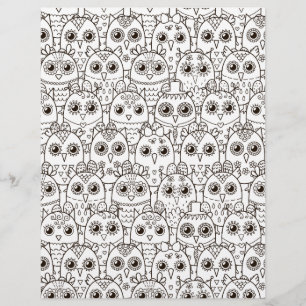Papel de cuadernillo de ojos de búho de página de