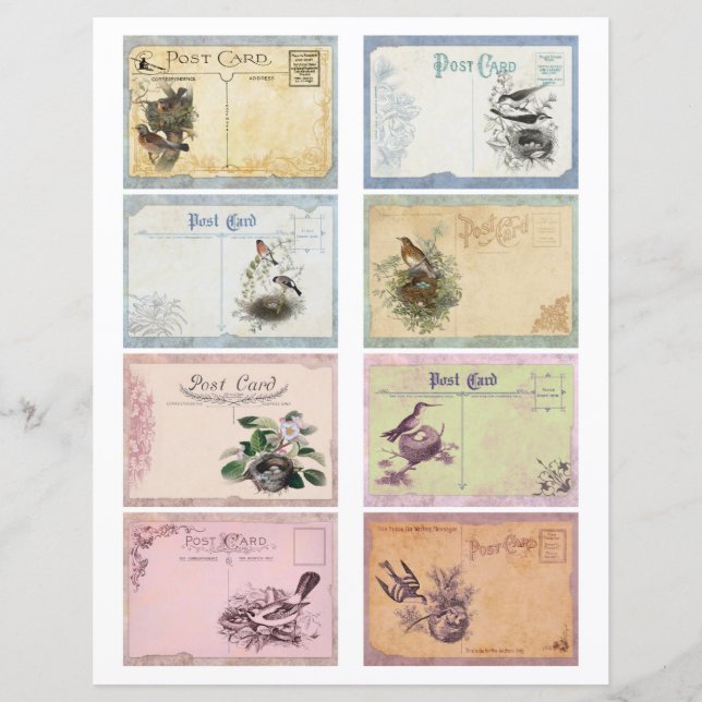 Papel de cuadernillo para tarjetas ATC de postales (Anverso)