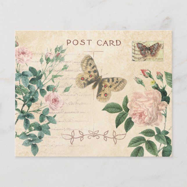 Papel de cuadernillo para tarjetas postales rosada (Anverso)