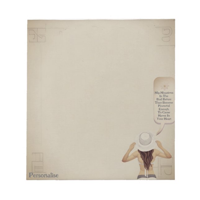 Papel de cuaderno de citas motivadoras para mujere (Frente)