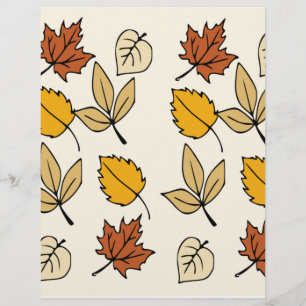 Papel de cuaderno de hojas de otoño