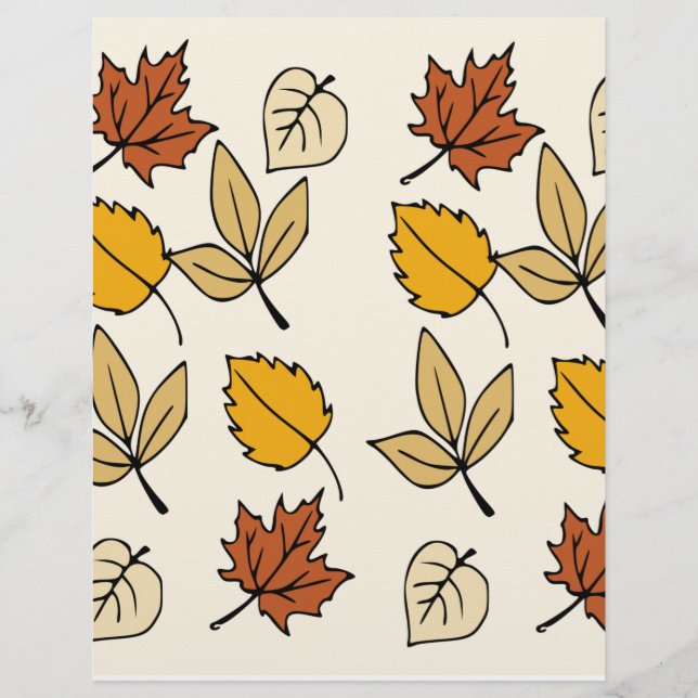 Papel de cuaderno de hojas de otoño (Anverso)