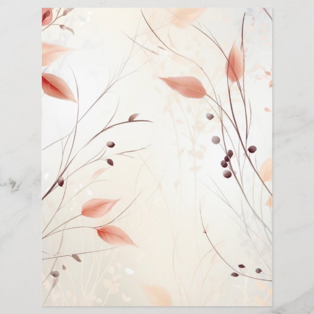 Papel de cuaderno de hojas de otoño (Reverso)