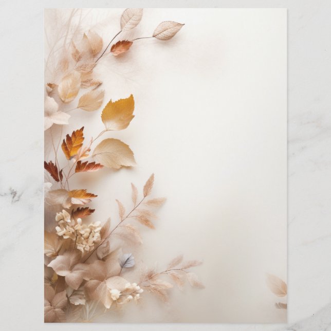 Papel de cuaderno de hojas de otoño (Reverso)