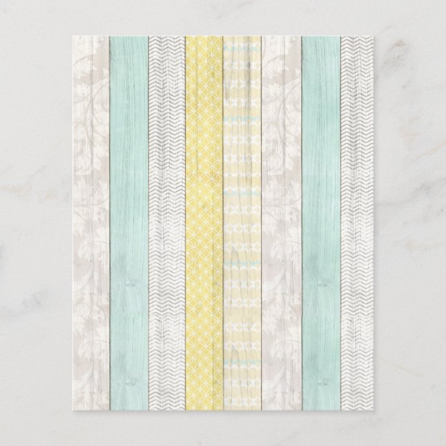 Papel de cuaderno de Menta Rusa y Boho Amarillo Ge (Frente)
