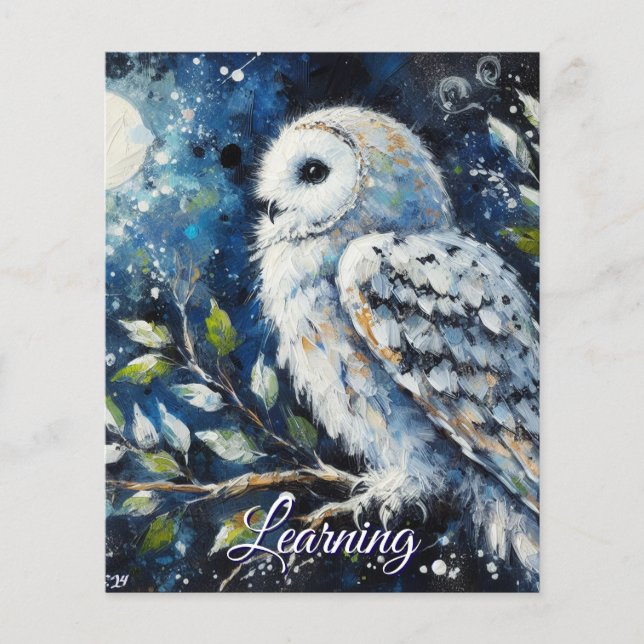 Papel de cuaderno de páginas personalizado de búho (Anverso)