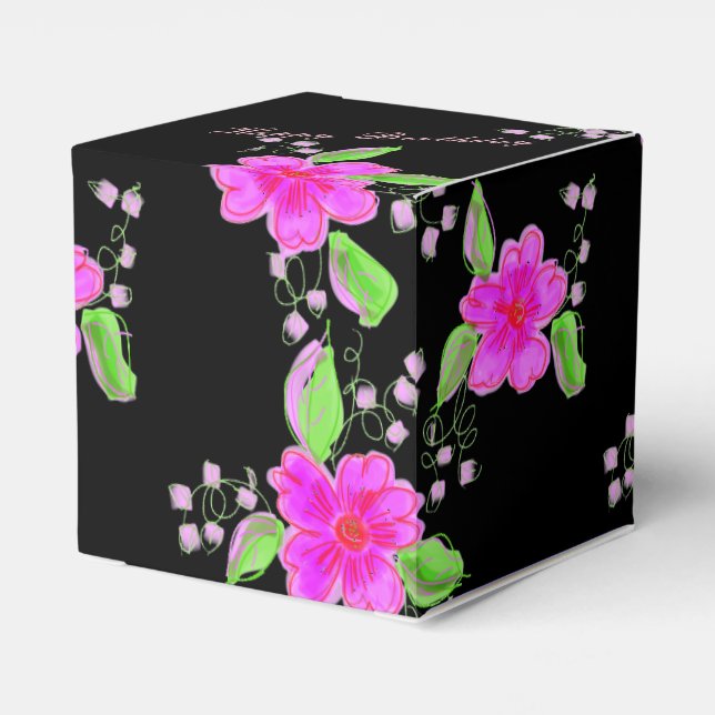 Papel de cumpleaños feliz caja de chocolate negro  (Reverso Costado)