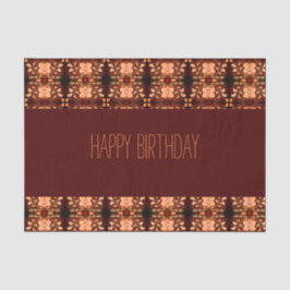 Papel de cumpleaños florido de naranja y melocotón