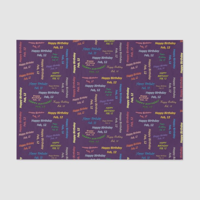 Papel de debate de cumpleaños 12 de febrero (Anverso)