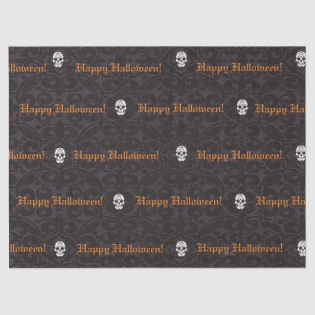 Papel de debate de Halloween Happy Skulls (Anverso)
