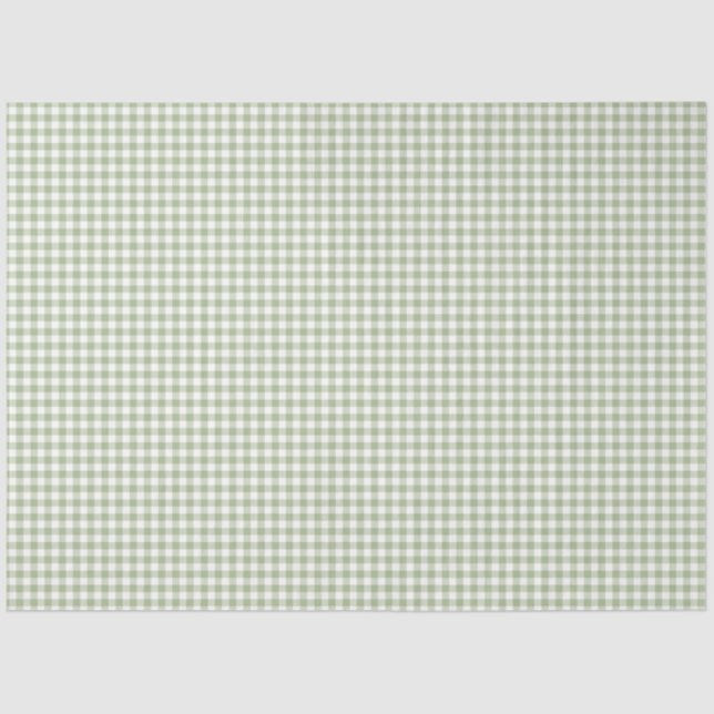 Papel de debate del patrón de Gingham verde y blan (Anverso)
