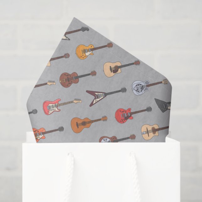 Papel de Decoupage de Guitarra, Papel de Seda Musi (Bolsa de regalo)