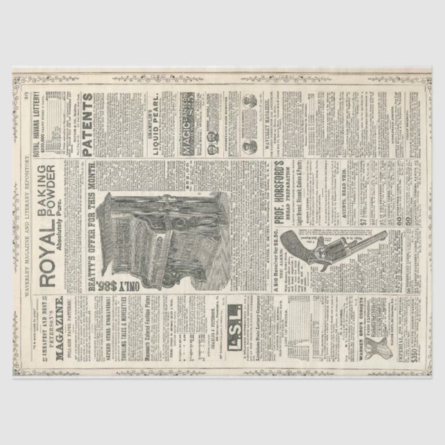 Papel de Decoupage de las Ephemeras (Anverso)