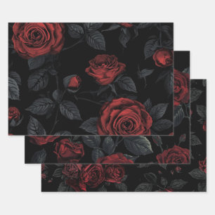 Papel de Decoupage Floral Gótico Oscuro – Rosa Rom