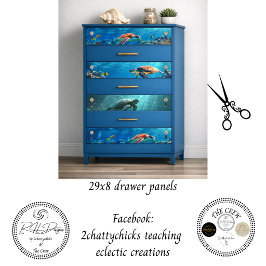 Papel de Decoupage para Envolver 3 Tortugas Marina