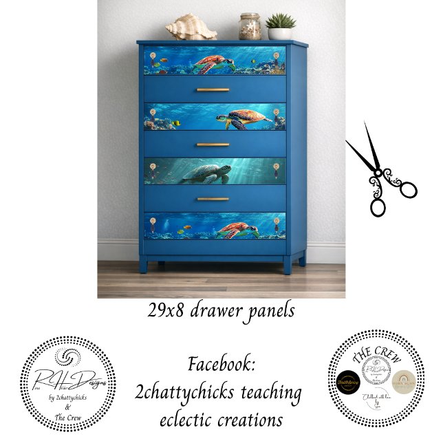 Papel de Decoupage para Envolver 3 Tortugas Marina (Subido por el creador)