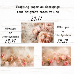 Papel de Decoupage Suave Flor de Durazno Envoltura