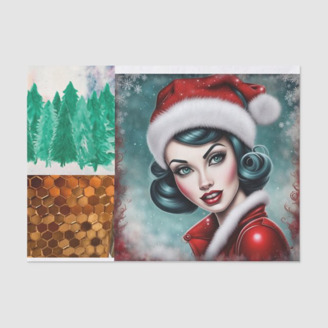 Papel de desalojo Chica de Rockabilly Navidades (Anverso)