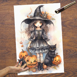 Papel de desalojo de Halloween para Chica de Bruja
