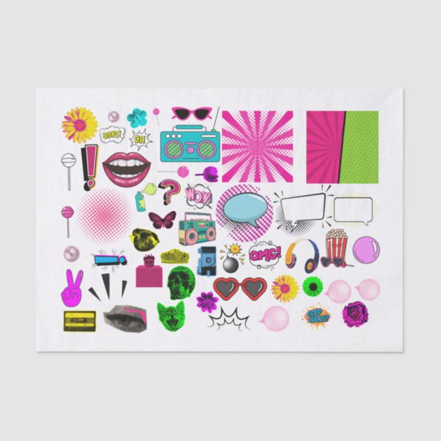 Papel de descomposición de arte pop e imágenes cóm (Anverso)