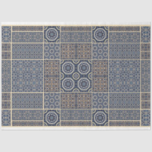 Papel de descomposición de azulejos de diseño azul