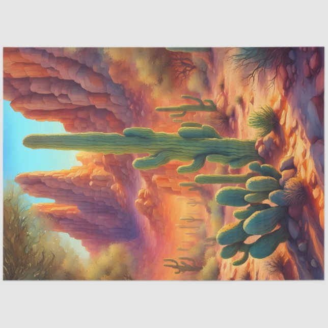 Papel de descomposición de cactus del desierto sol (Anverso)