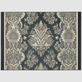 Papel de descomposición de damasco blanco y negro