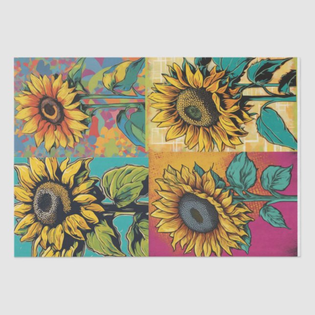 Papel de descomposición de girasol de arte pop vib (Anverso)