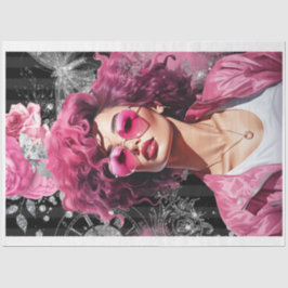 Papel de descomposición de la capa rosa y negro de