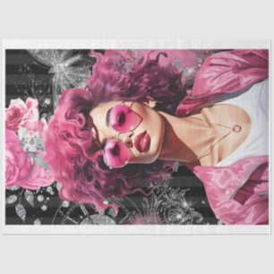 Papel de descomposición de la capa rosa y negro de