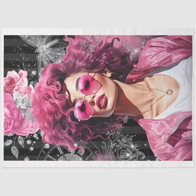 Papel de descomposición de la capa rosa y negro de (Anverso)