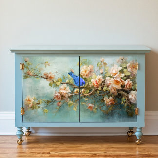 Papel de descomposición de las aves y flores de la