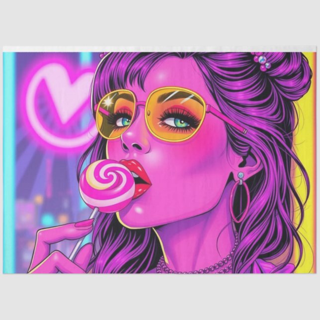 Papel de descomposición de Neon Lollipop | Papel d (Anverso)