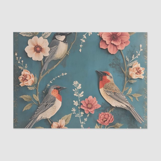 Papel de descomposición de tejidos florales y pája (Anverso)